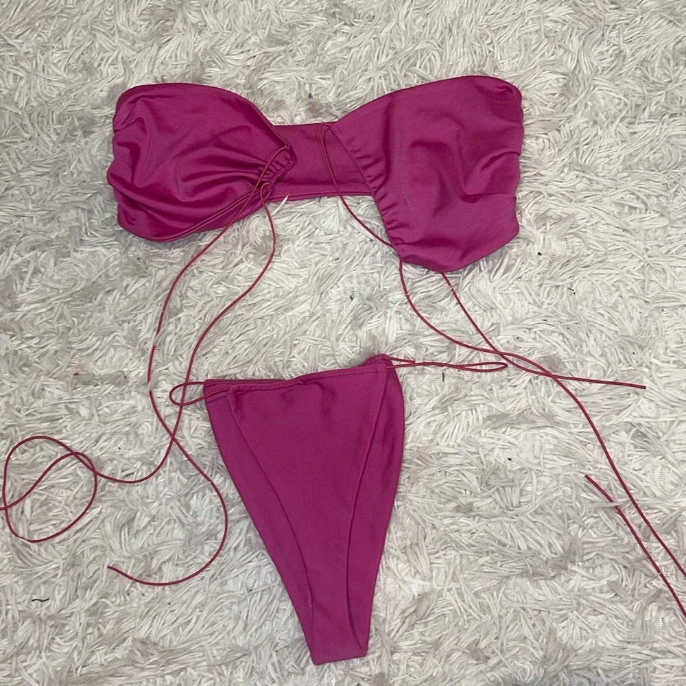 NEENA Swim Magenta Bikini Set (Size: S)